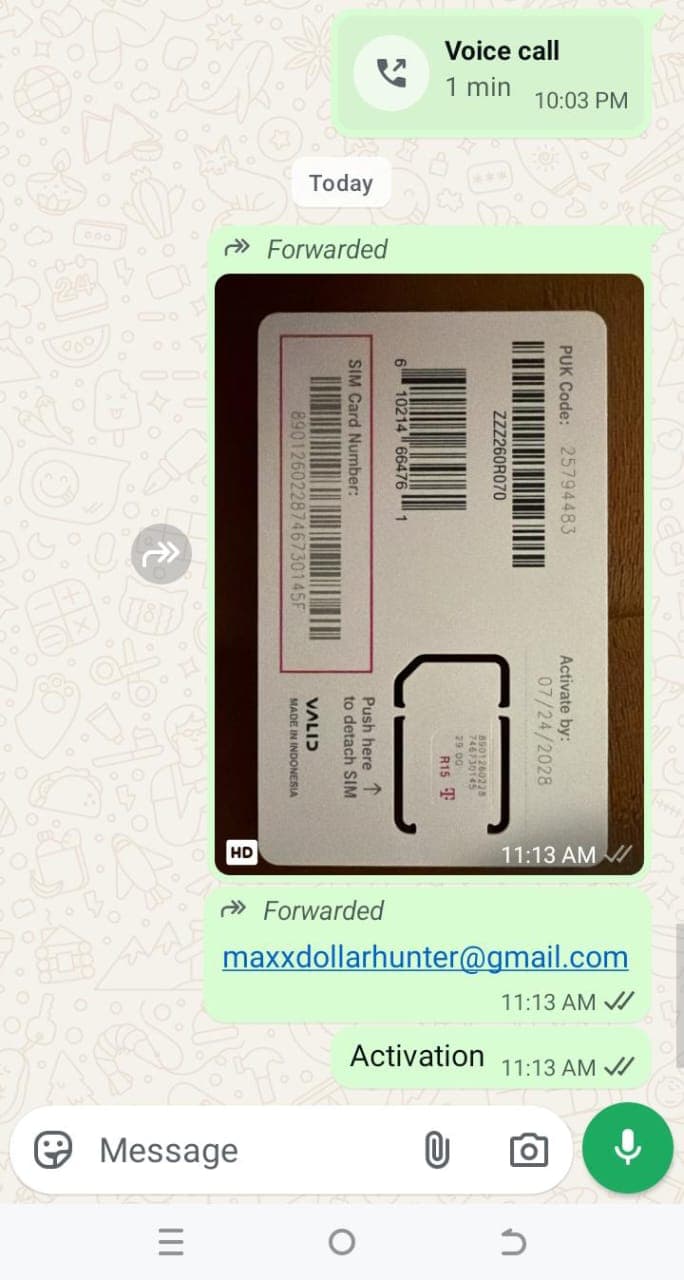 Vodafone UK Package Received